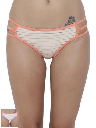 BASIICS by La Intimo Women's Monochrome Linda Sexy Bikini Panty (Pack of 2)