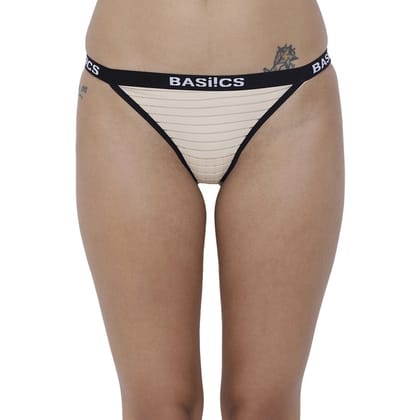 BASIICS Women's Cotton Bikini Panty (BCPBK01SL0_M_Steel Grey_Medium)