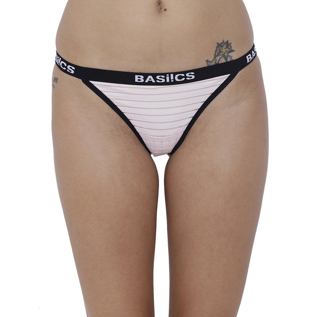 BASIICS Women's Cotton Bikini Panty (BCPBK01OM0_M_Pink_Medium)