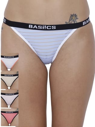 BASIICS by La Intimo Women's Cotton M�lange Elegante Stylish Bikini Panty (Pack of 2)