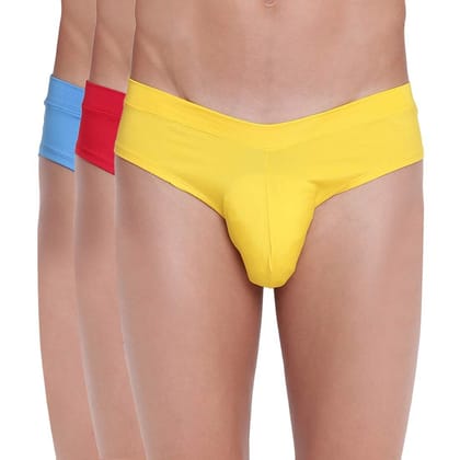 BASIICS by La Intimo Men's Double Stripe Classic Brief Underwear (Pack of 2) Multicolour