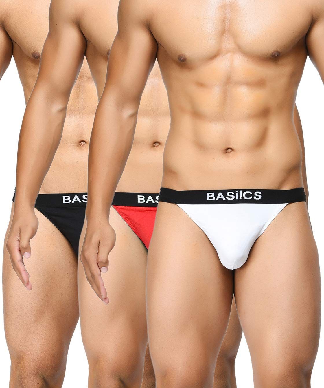 BASIICS Men's Cotton Briefs (Pack of 1) (BCSBR04RD0_M_Red_M)