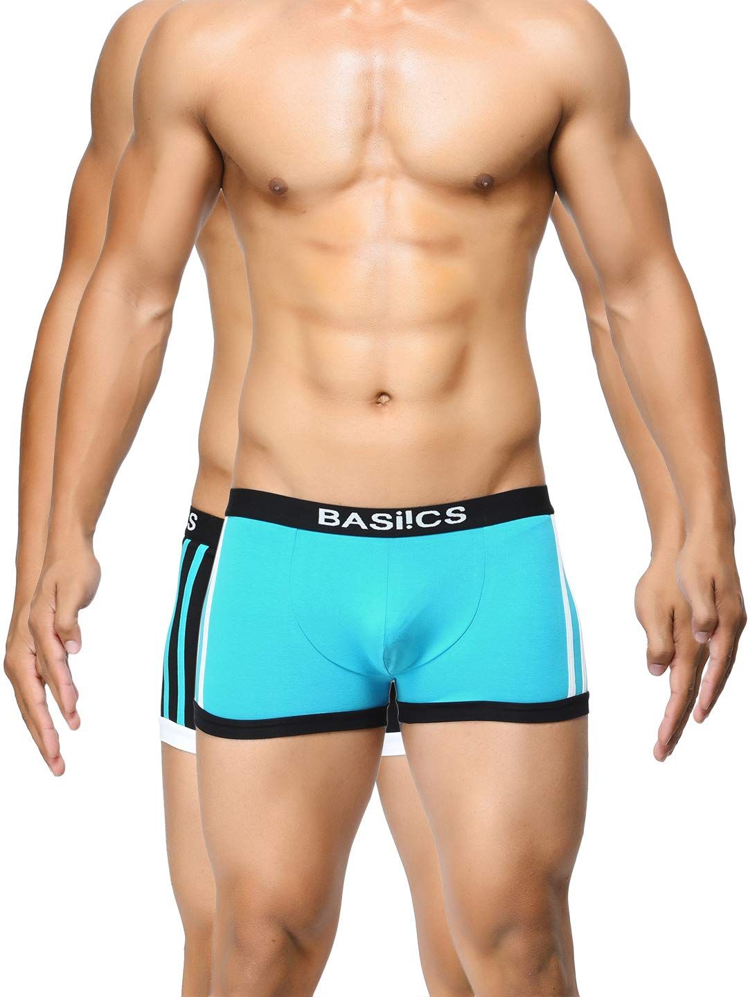 BASIICS by La Intimo Men's Striped and Solid Fashion Brief Underwear (Pack of 3) Multicolour