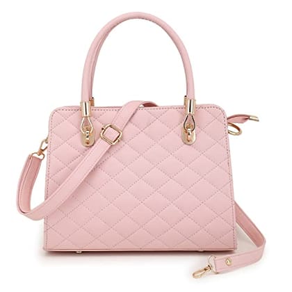 Lychee Bags Women Pu Quilted Peach Handbags