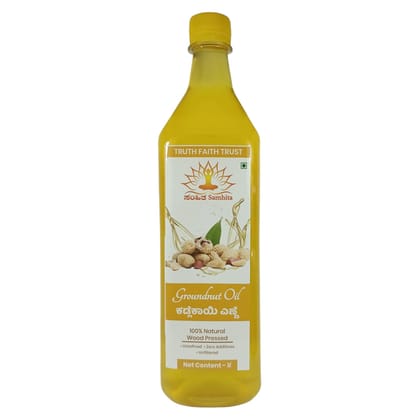 Pure Groundnut OIL 100% Natural OIL WOOD PRESSED COLD PRESSED UNFILTERED - Your Path to Healthier Cooking 1000 ML