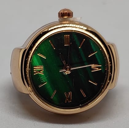 YAKH Rose Gold (Green Dial) Ring Watch