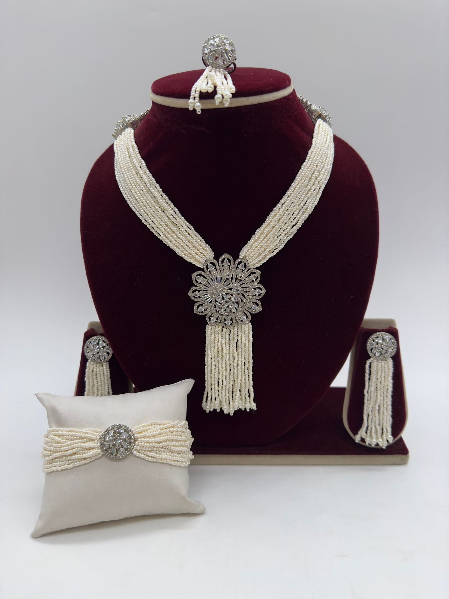 ACAS | Women's Designer CZ Set With Pearls