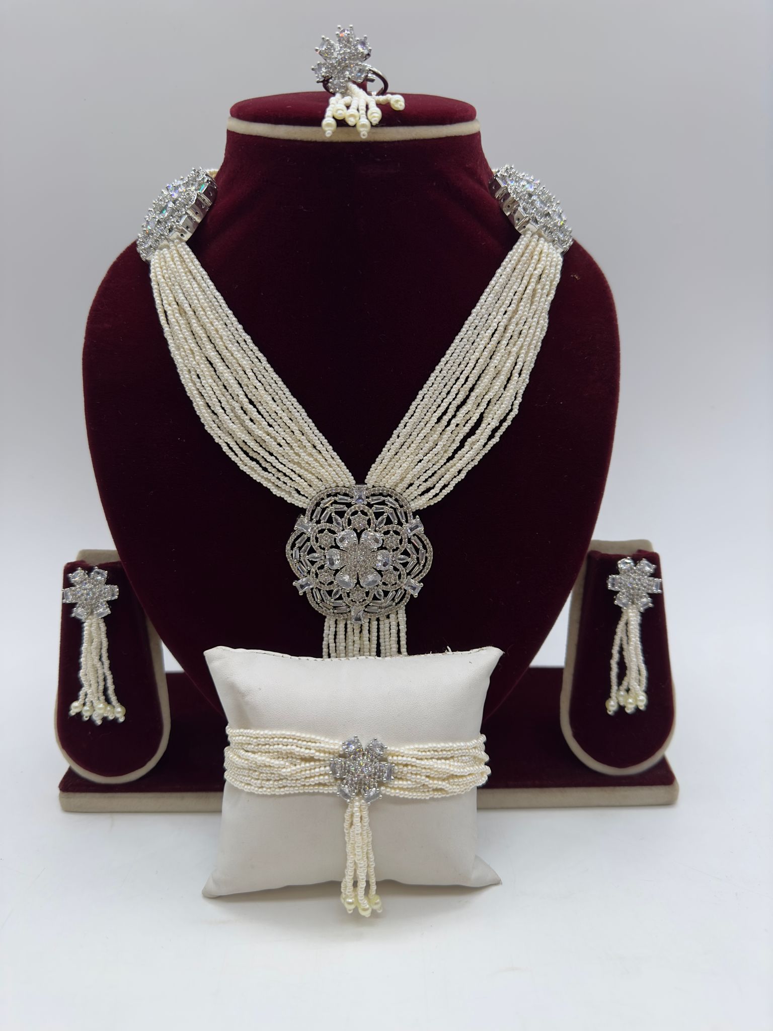 ACAS | Women's Designer CZ Set With Pearls