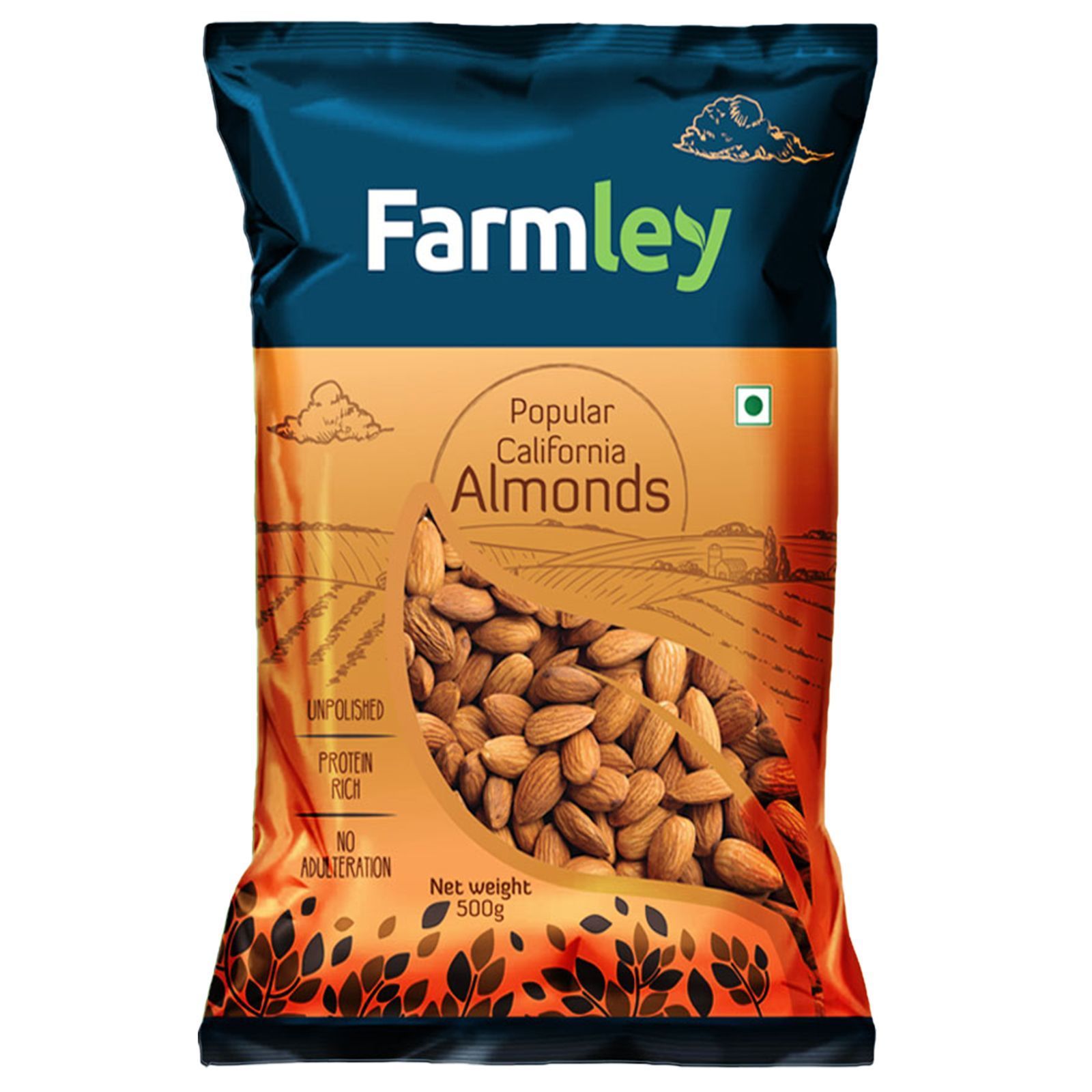 Farmley Popular California Almonds (Badaam) 500g