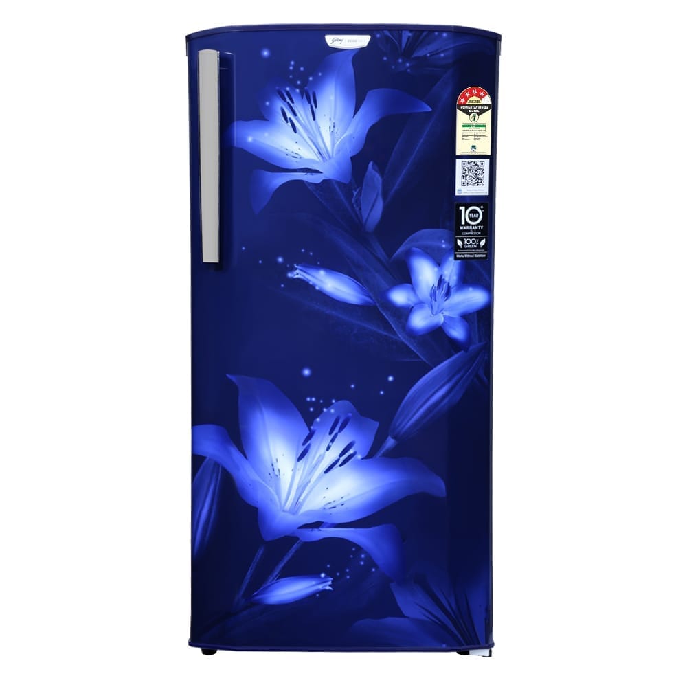 Godrej 180 L 4 Star Turbo Cooling Technology With 24 Days Farm Freshness Direct Cool Single Door Refrigerator Appliance (RD EDGENEO 207D THF BH BL, Blush Blue)