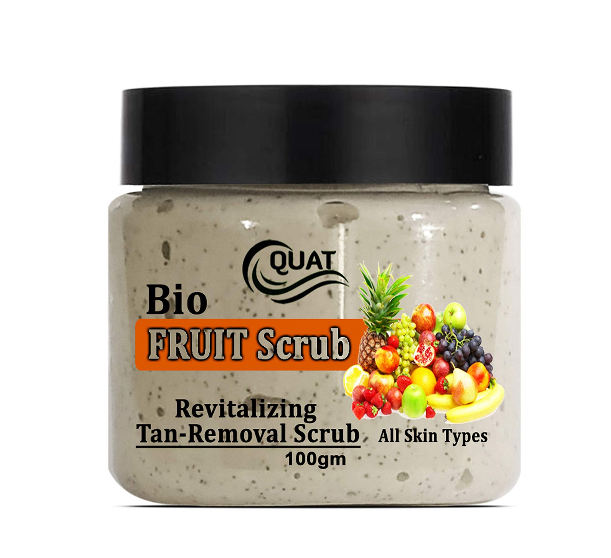 Quat Bio Fruit Face Scrub for Glowing Skin,Oily,Dry Skin,Women,Men (100gm)