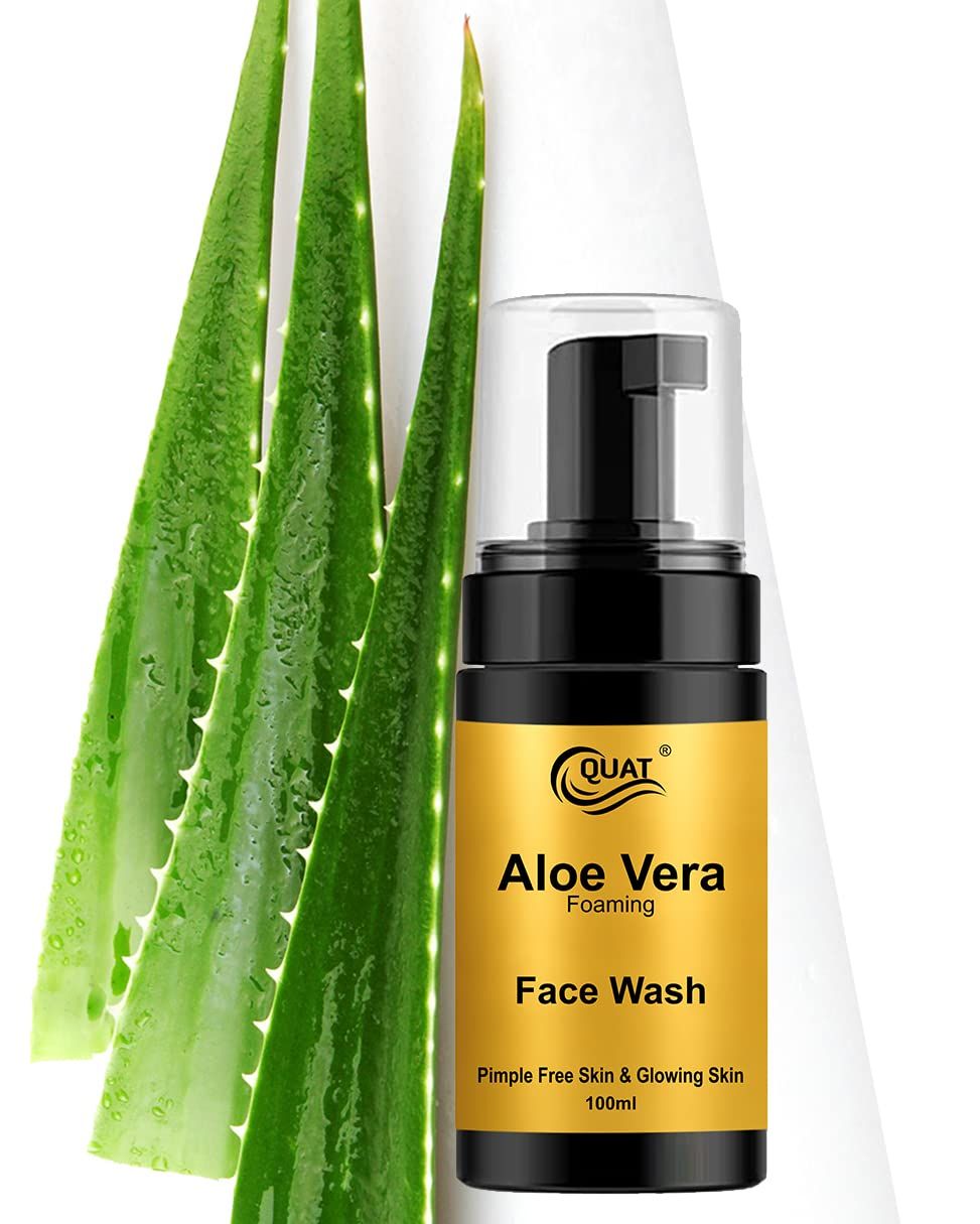 QUAT Aloevera foaming facewash for pimple free and glowing skin Face Wash (100 ml)