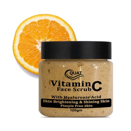 Quat Vitamin C Scrub Revitalizing Skin Whitening Face Scrub for Glowing Skin,Oily,Dry Skin for both Women&Men (100gm)