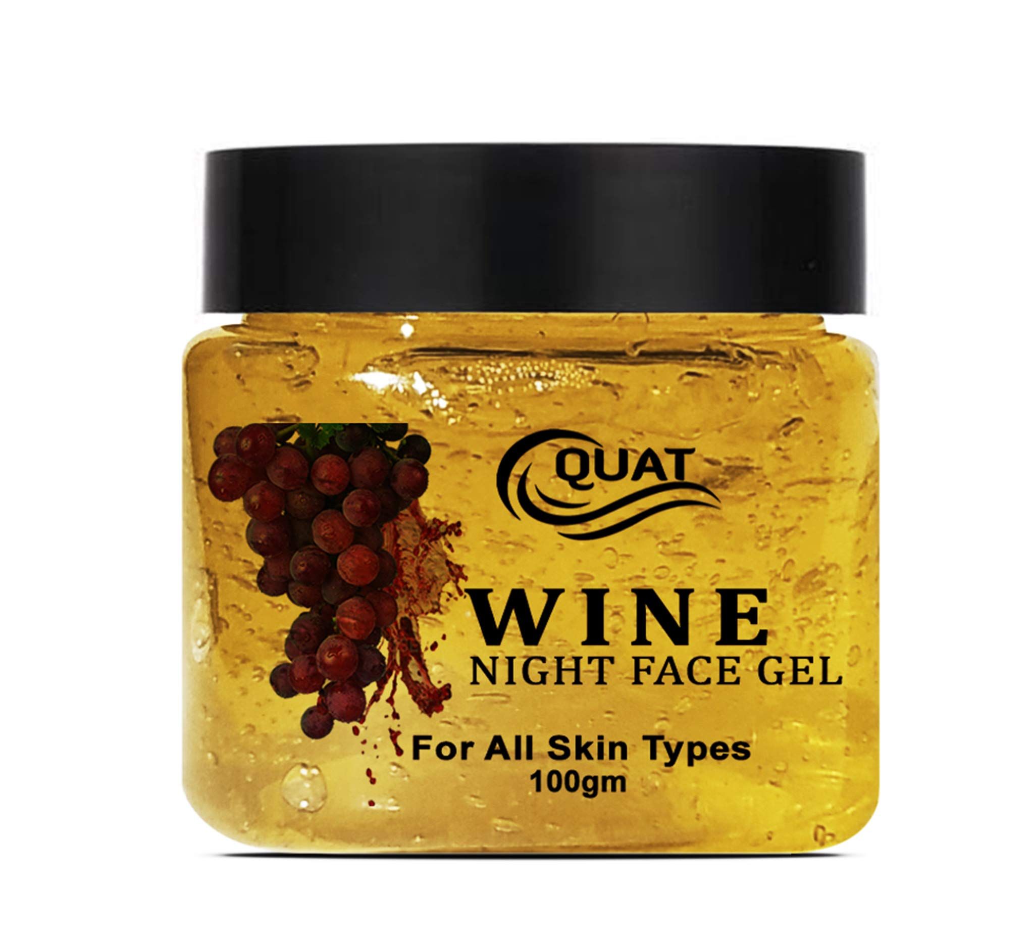 Quat Wine Night Face Gel for Glowing Skin,Oily Skin,Women,Men (100gm)