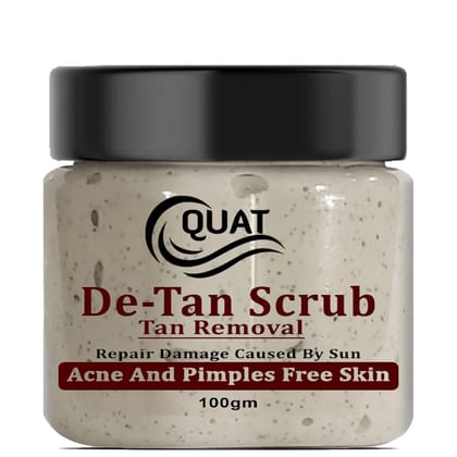 Quat De-Tan Face Scrub,Tan Removal Face Scrub for Glowing Skin,Oily,Dry Skin,Women,Men (100gm)