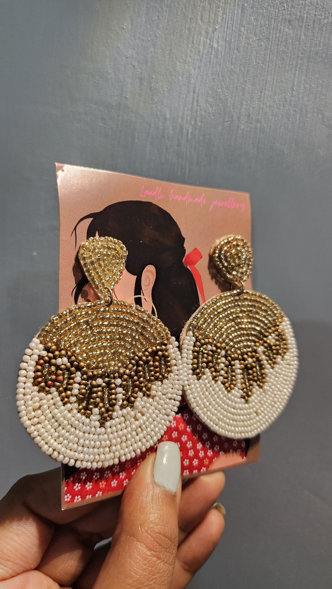 Golden & White Pearl Earrings