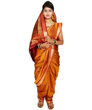 Readymade Golden Nauwari Saree