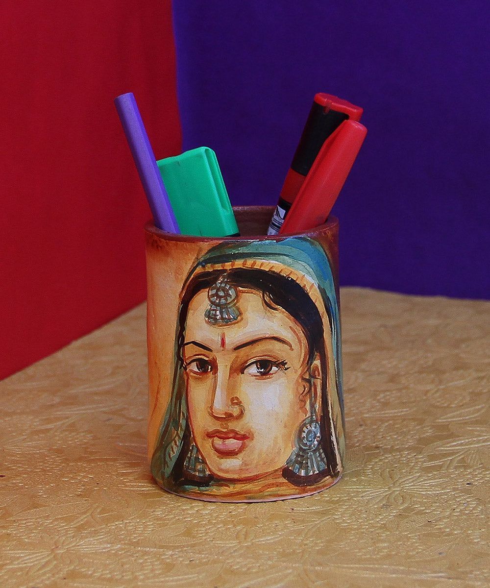 MulticolourRajasthani Women Terracotta Pen Holder
