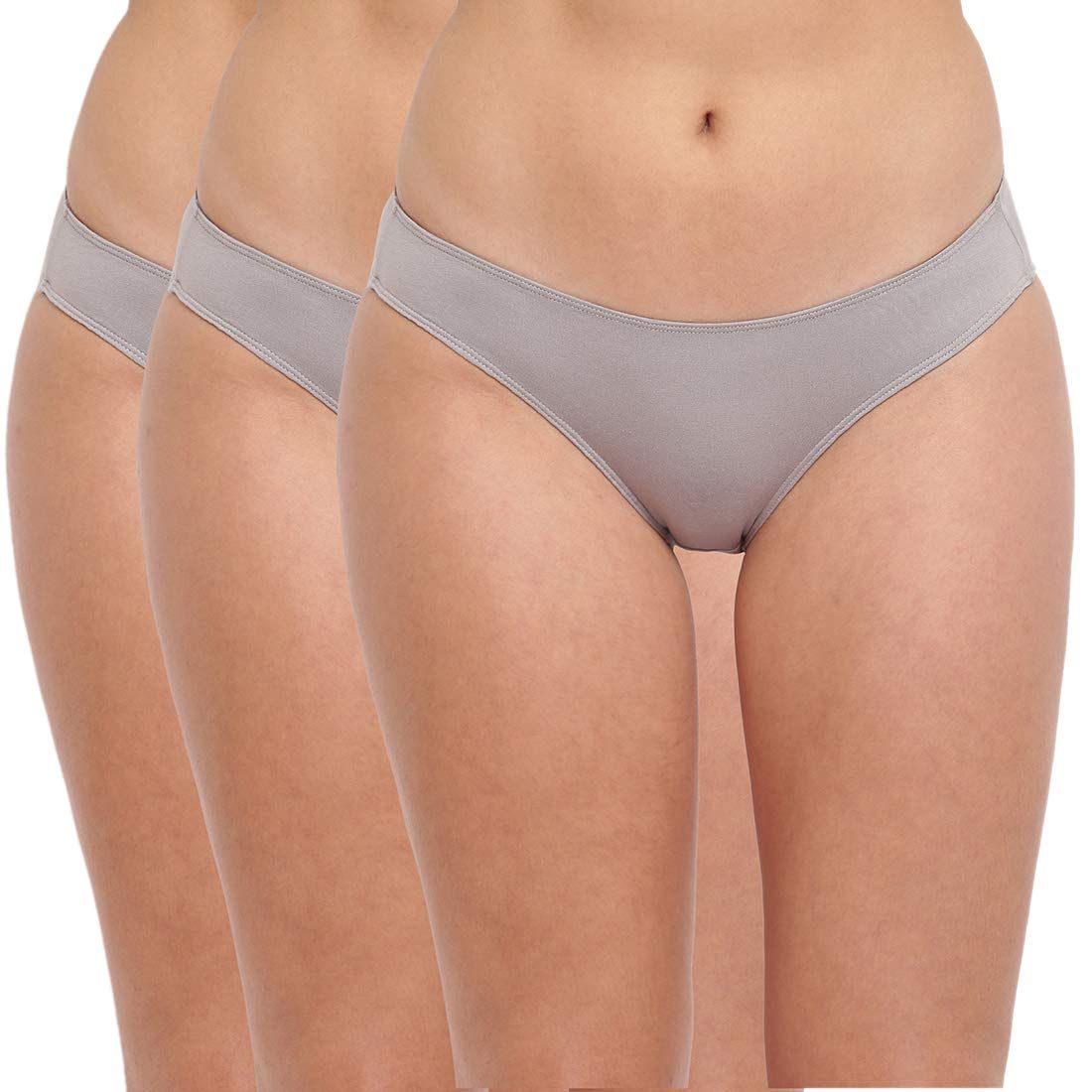 BASIICS by La Intimo-Spank Me (Naughty) Thong(Pack of 3) Grey