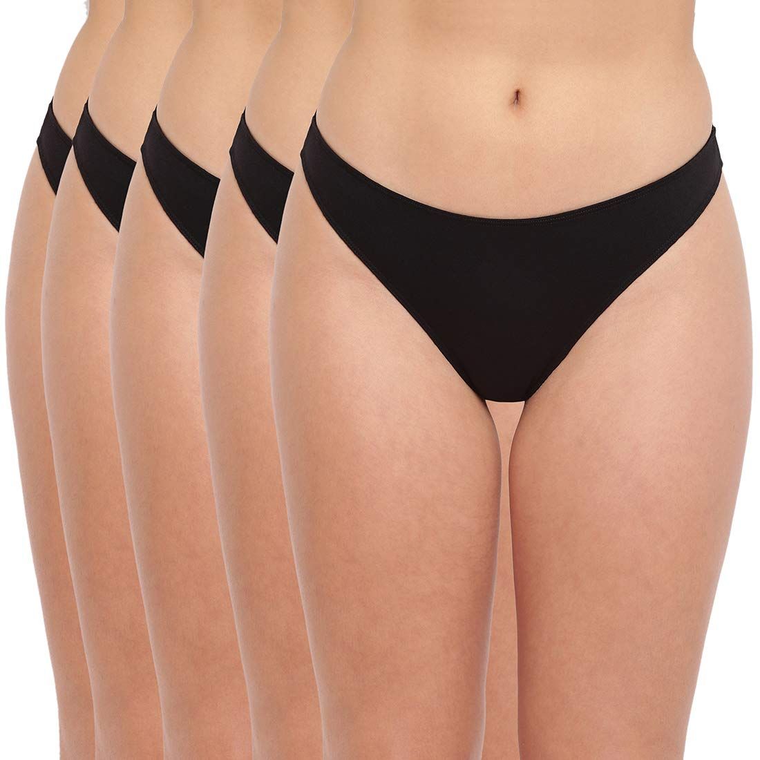 BASIICS by La Intimo-Spank Me (Naughty) Thong(Pack of 5) Black