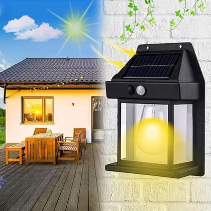 Wireless Motion Sensor Solar Wall Sconce Waterproof Wall Lantern