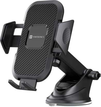 Portronics Clamp M Car Mobile Holder with 360° Rotational,for 4 to 6 inch Devices Mobile Holder