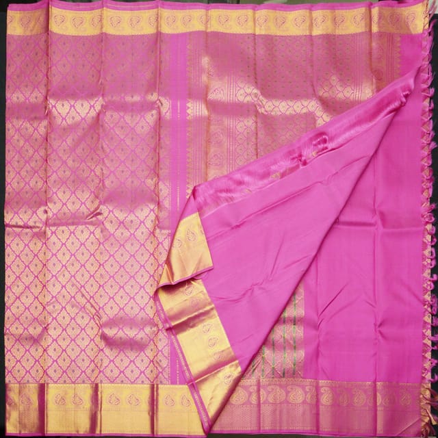 Off White Striped Banarasi Silk Festival Wear Saree With Blo