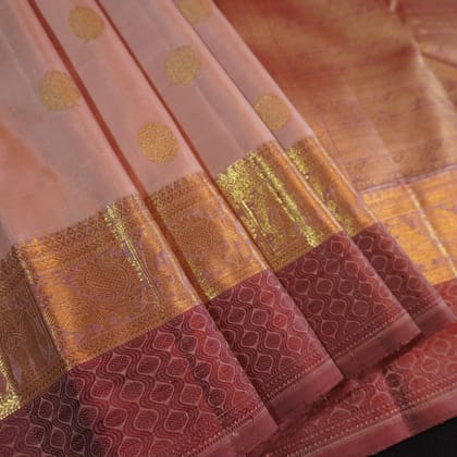 Dull Onion Pink Traditional Kanchipuram Silk Saree