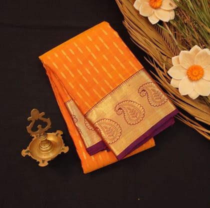 Sunlit Charisma: Mustard Yellow Kanchipuram Silk Saree