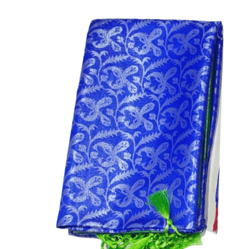 Woven Banarasi Cotton Silk Saree  (blue)