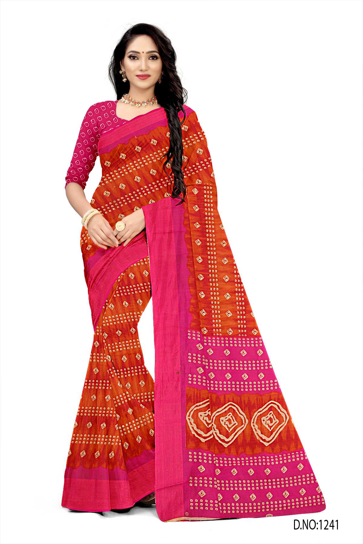 BEAUTIFUL SOFT COTTON PINK COLOR SAREE