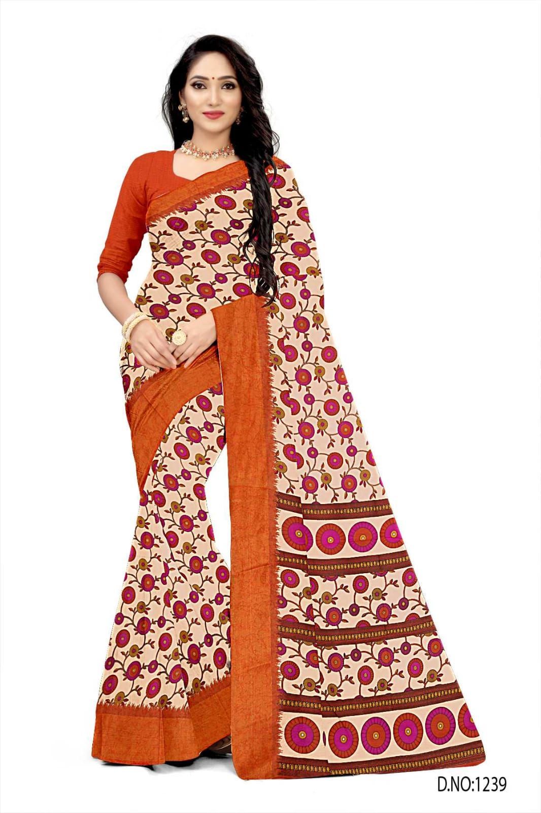 BEAUTIFUL SOFT COTTON RED SAREE