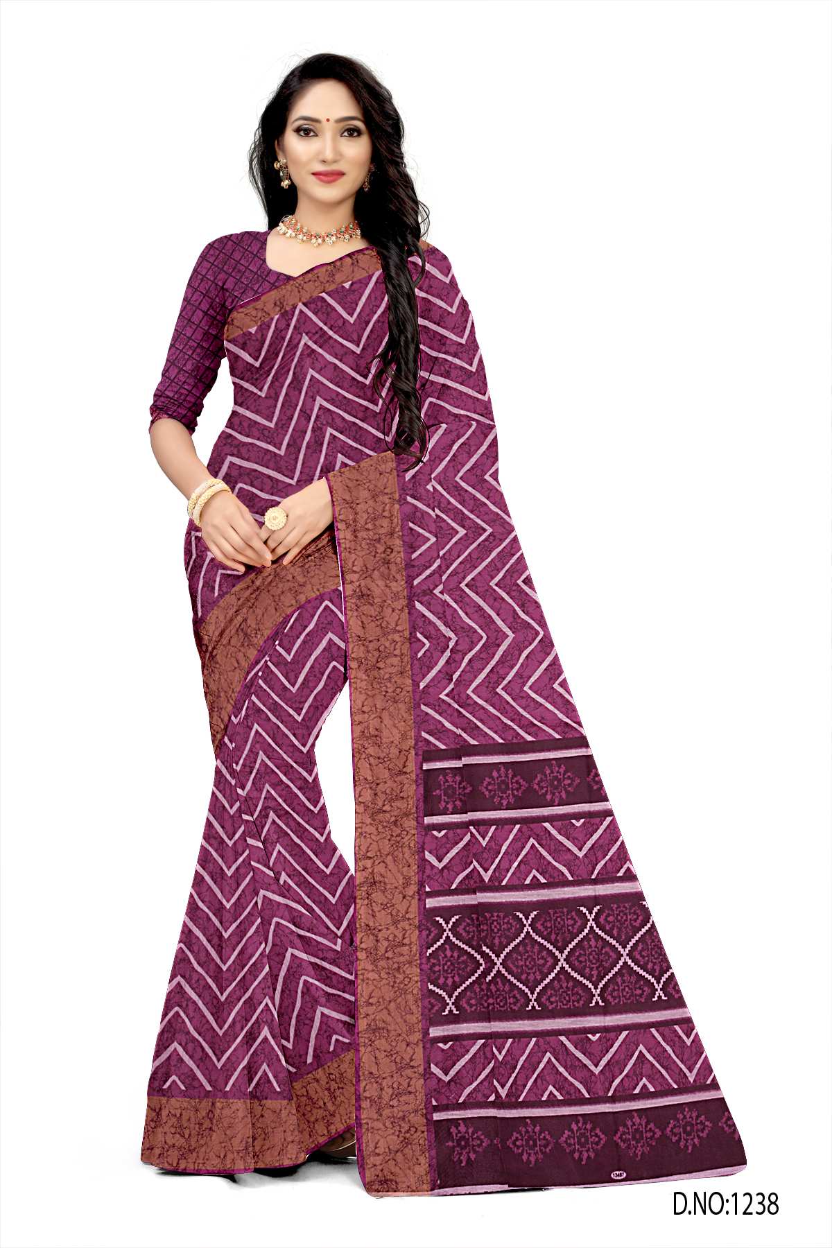 BEAUTIFUL SOFT COTTON MAROON COLOR SAREE