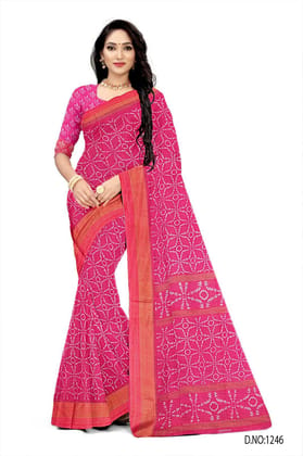 BEAUTIFUL SOFT COTTON PINK COLOR  SAREE