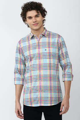 Men Multi Slim Fit Check Full Sleeves Casual Shirt