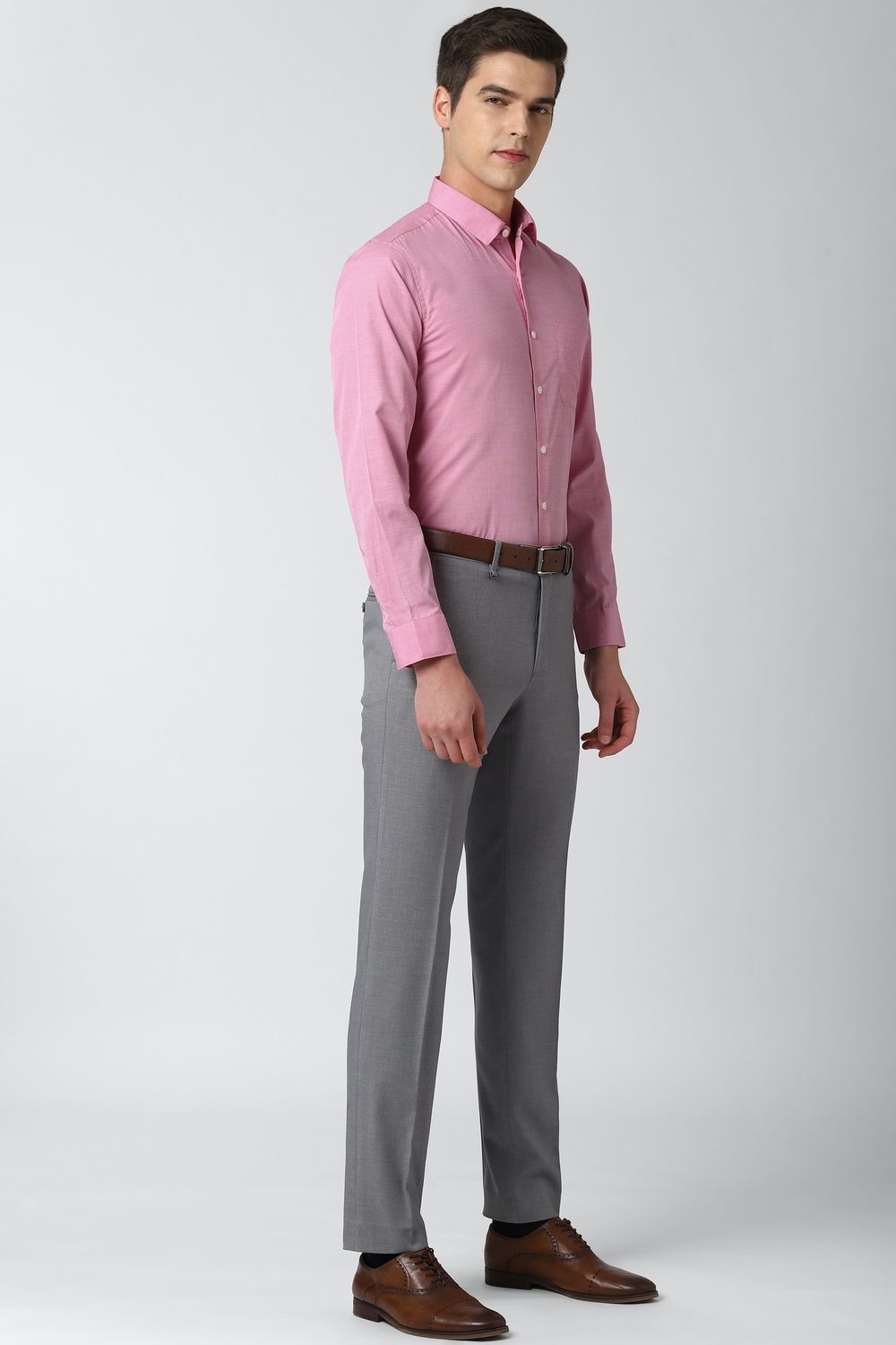 Men Pink Slim Fit Formal Full Sleeves Formal Shirt