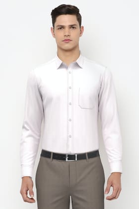 Men White Regular Fit Formal Full Sleeves Formal Shirt