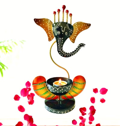 Tealight Candle Holder for Home Decor/Showpiece for Home Decor - Decorations Items for Home -Home Decorative Items/Home Decor Items for Living Room/Pooja Room - Corporate Gift Items, Iron