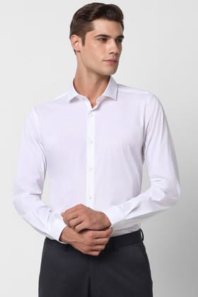 Men White Super Slim Fit Formal Full Sleeves Formal Shirt