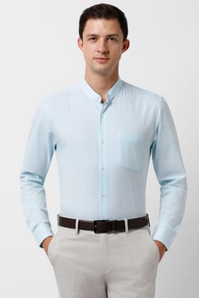 Peter England Blue Full Sleeves Formal Shirt