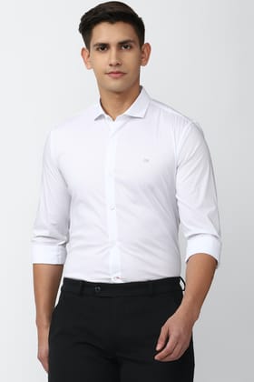 Men White Super Slim Fit Formal Full Sleeves Formal Shirt