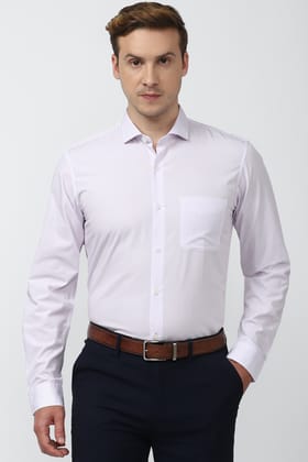 Men Purple Slim Fit Formal Full Sleeves Formal Shirt