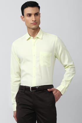 Men Green Slim Fit Formal Full Sleeves Formal Shirt