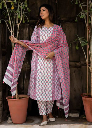 Pink Organic Mulmul Dupatta