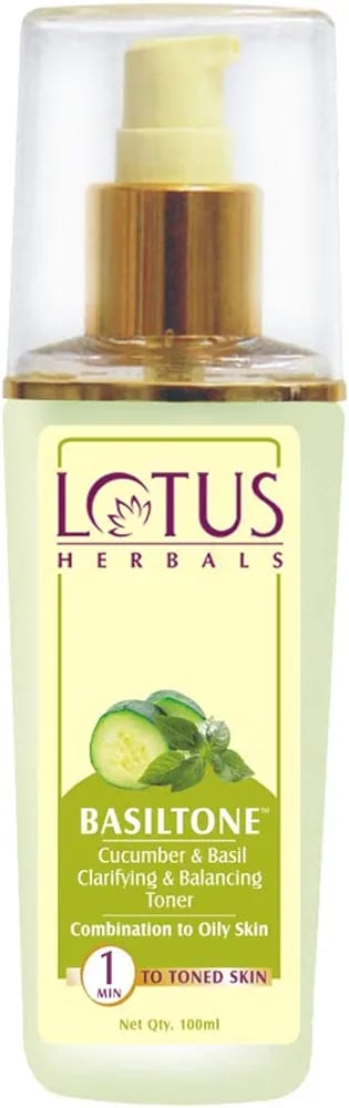 Lotus Herbal Basiltone Cucumber & Basil Clarifying & Balancing Toner (100ml)