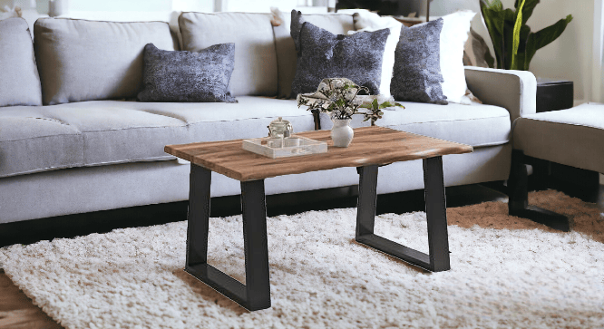 Artisan Roast Soild Wood with metal legs center/coffee table by Orchid Homez