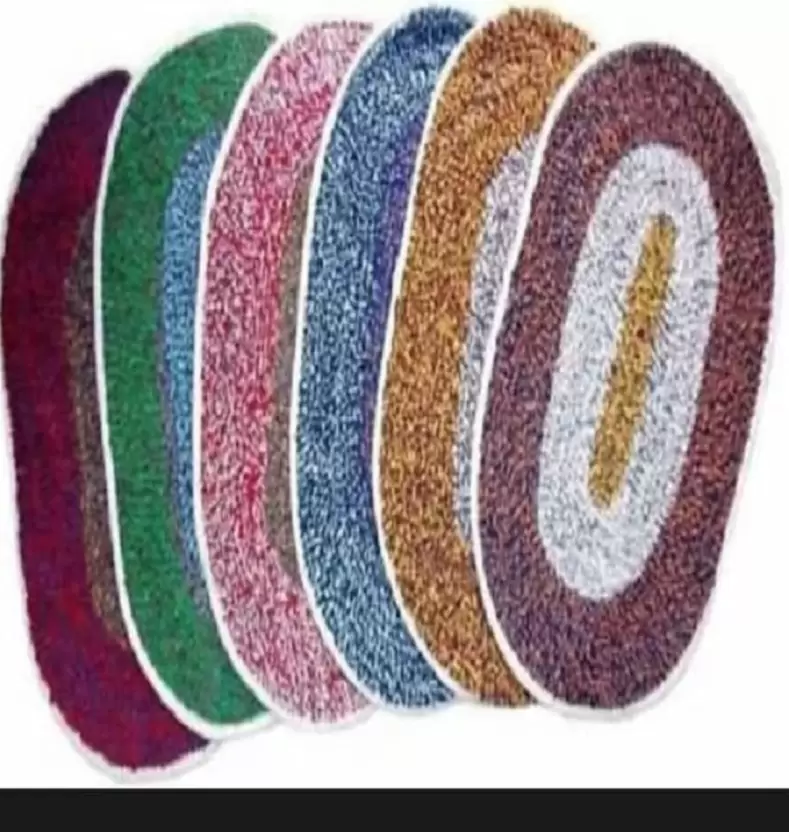 Door Cotton Door Mat  (Multicolor, Small, Pack of 5)