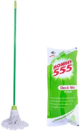 Monkey 555 Deck Mop Popular Mop Set  (Green)