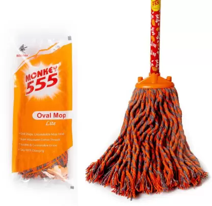 Monkey 555 Oval Mop Wet & Dry Mop  (Orange)