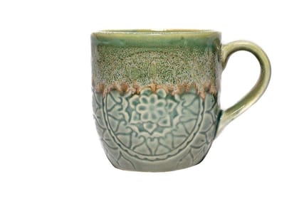COLLECTIBLES INDIA, SEA Green Ceramic Mug Collectibles India Ceramic, Big and Beautiful Design Mug to Hold Your Favourite hot and Cold Beverage Like Coffee, Tea, Milk- (3.5x4.5 Inch, Pink Fusion)